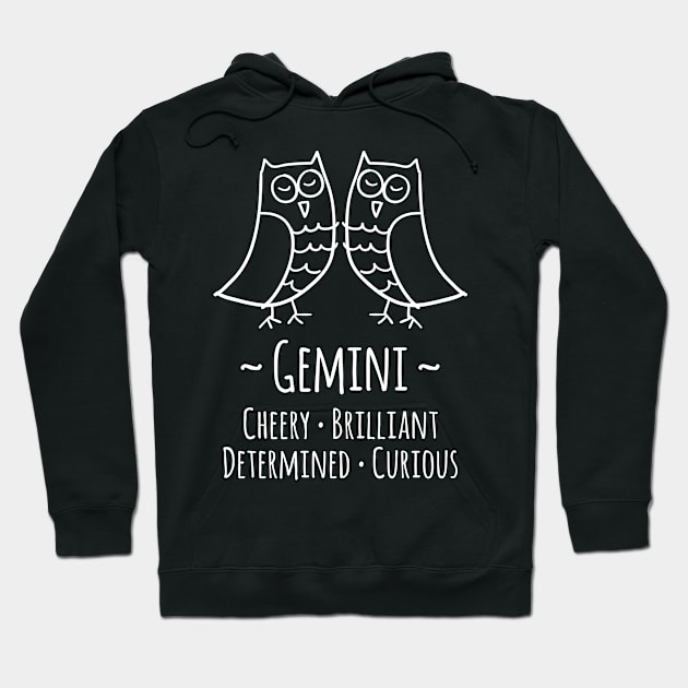 Gemini Zodiac Sign Hoodie by HappyCatPrints